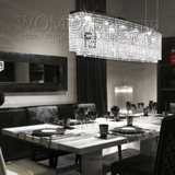 沃盟水晶餐厅吊灯现代艺术吊灯创意长形餐厅吧台简约LED水晶吊灯