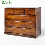 悠悠娃家出口中日式实木可移动六斗柜收藏储物衣柜环保家具100-4
