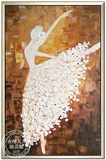 查理夫人 现代简约玄关抽象人物装饰画 新古典手绘油画 芭蕾舞者