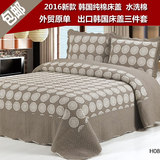 韩国床盖三件套空调被绗缝被纯棉水洗被外贸原单床罩床套夹棉床单