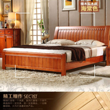 简单橡木实木床 1.8米1.5米实木双人床出租屋公寓酒店旅馆床特价