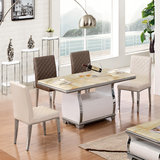 大理石餐桌6人现代简约小户型餐台不锈钢餐桌椅组合餐厅餐桌餐椅