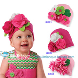 女婴儿帽子 3-6-12个月公主宝宝棉帽0-1-2岁春秋冬女宝宝韩国帽子