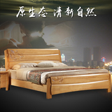 全实木床1.8米橡木床1.5米双人床1米8 高箱储物床简约中式床1.2米