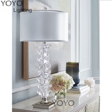 YOYO 水晶花朵台灯 清新典雅 欧式美式现代客厅卧室床头台灯