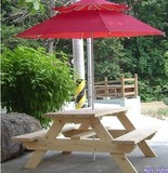 户外餐桌庭院休闲桌椅实木连体桌椅碳化木防腐实木桌椅整碳化桌椅