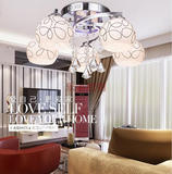 现代简约玻璃灯罩遥控水晶客厅卧室内餐厅吸顶吊灯大气led节能大
