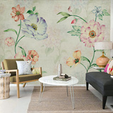 个性抽象客厅墙纸 欧式花卉大型壁画 复古主题电视背景墙壁纸无缝