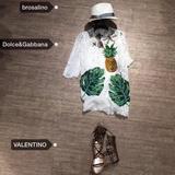 Dolce＆Gabbana杜嘉班纳 女装蕾丝镶钻菠萝连衣裙 16秋冬正品代购
