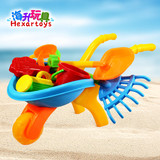 儿童沙滩玩具套装加大号独轮车小孩沙滩推车带铲子耙子沙漏小桶