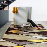 高端客厅卧室地毯抽象地毯几何图形地毯现代简约彩色格子地毯定制