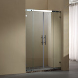 上海304不锈钢玻璃隔断浴室双移门淋浴房一字形定制屏风卫生间