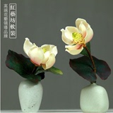 台湾原创中式玉兰花系列仿真花艺套装 家居客厅装饰品 假花摆件