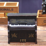 复古怀旧老式钢琴模型摆件橱窗咖啡装饰陈列影楼摄影树脂工艺品