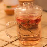 猪猪美家创意耐热玻璃杯子过滤内胆花草茶杯办公室水杯带盖25B2