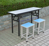 厂家直销学生课桌会议桌培训班桌椅教室画室补习班折叠条形双人桌