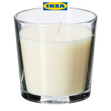 宜家代购IKEA西恩利 香味烛和玻璃杯, 愉悦香草 本色, 本色