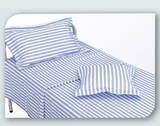 南丁格尔医院床上用品蓝白条纹医用三件套加厚绿白条纹床单被罩