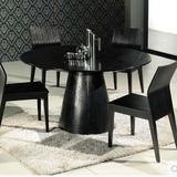 现代简约白色烤漆圆桌黑色橡木贴皮圆桌椅组合咖啡洽谈桌特价包邮