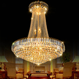 简约现代复式楼梯圆形金色水晶吊灯欧式餐厅大气客厅酒店大厅灯具