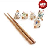 ZAKKA陶瓷手绘猫眯猫咪小摆设筷子架创意瓷制筷架筷托彩绘筷垫