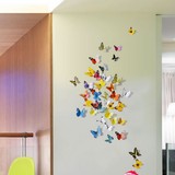 3d立体蝴蝶墙贴卧室温馨墙上贴纸柜子儿童房间墙壁装饰品墙画贴画