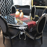 新古典后现代圆餐桌 欧式简约时尚餐桌 客厅家具特价组合黑色银箔