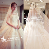 （出租）婚纱礼服2015新款奢华欧式蕾丝婚纱韩式新娘拖尾婚纱