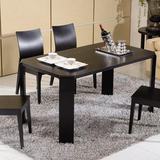 餐桌椅组合现代简约 黑色胡桃木橡木餐台饭桌 小户型宜家北欧餐台