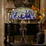 20寸紫藤大号艺术台灯欧式复古创意别墅客厅沙发卧室创意蓝色台灯