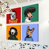 欧式创意客厅装饰画卡通宠物明星海报无框画个性酒吧咖啡厅装饰画
