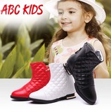 ABC中大女童鞋2016春秋季时尚甜美低筒皮靴公主单靴子韩版短靴潮