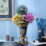 欧式复古陶瓷花瓶 客厅美式乡村花插 地中海奢华电视柜花器装饰品