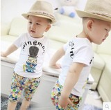 男童韩版短袖套装2016春装新款儿童宝宝1-2-3岁夏装两件套童装潮