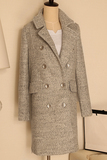 ｛印象红场｝ECRU2014毛呢外套中长款女双排扣修身羊毛呢子大衣女