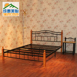 铁艺床 双人床1.8米 欧式钢木床 铁架床1.5 公主风单人1.2米铁床