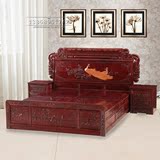 红木家具非洲酸枝木新中式1.8米双人床储物床大床实木床明清古典