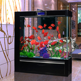 生态鱼缸 屏风隔断玄关吧台水族箱 欧式玻璃缸 创意观赏鱼缸