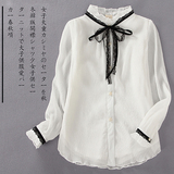 女童衬衫 长袖中大童韩版白色上衣2016雪纺衬衫童装春秋儿童衬衣