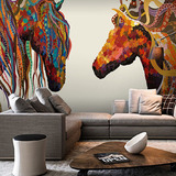 美式创意艺术壁纸客厅电视背景卧室骏马个性3d大型壁画北欧马语者