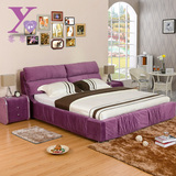 布艺床布床双人床1.8米软床可拆洗布艺床小户型储物床布艺床婚床