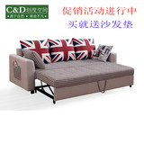 宜家多功能布艺储物沙发床1.8米可折叠现代简约推拉式1.2米1.5米