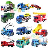 力利工程消防车搅拌车卡车垃圾车邮政车运输车惯性塑料儿童玩具车