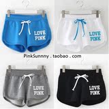 韩国进口代购正品新款 Pink 夏季女大码休闲LOVE字母运动短裤现货