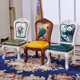 欧式儿童椅子餐椅真皮小椅子靠背椅美式椅子换鞋凳子实木椅子整装