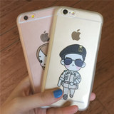 苹果6s太阳的后裔Q版情侣卡通宋仲基iPhone6plus手机壳韩国硅胶套