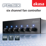 akasa电脑风扇调速器 6路20W温控器 可调停光驱位风扇调节器包邮