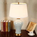 现代新中式美式简约欧式全铜陶瓷台灯客厅卧室床头灯节能装饰灯具