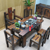 老船木中式简约茶几实木仿古功夫泡茶台茶艺桌客厅茶桌椅组合家具