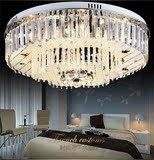 卧室led吸顶灯现代简约水晶灯带遥控调光温馨小客厅房间圆形灯具